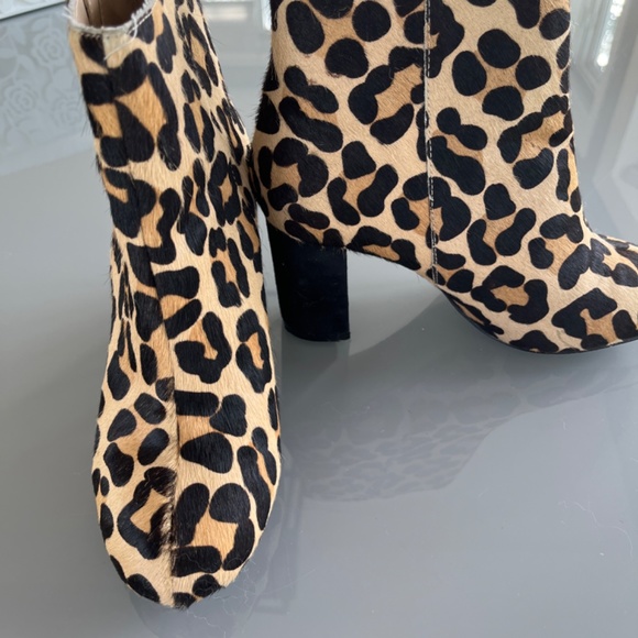 Ankle boots real fur calf hair léopard print - Picture 3 of 11